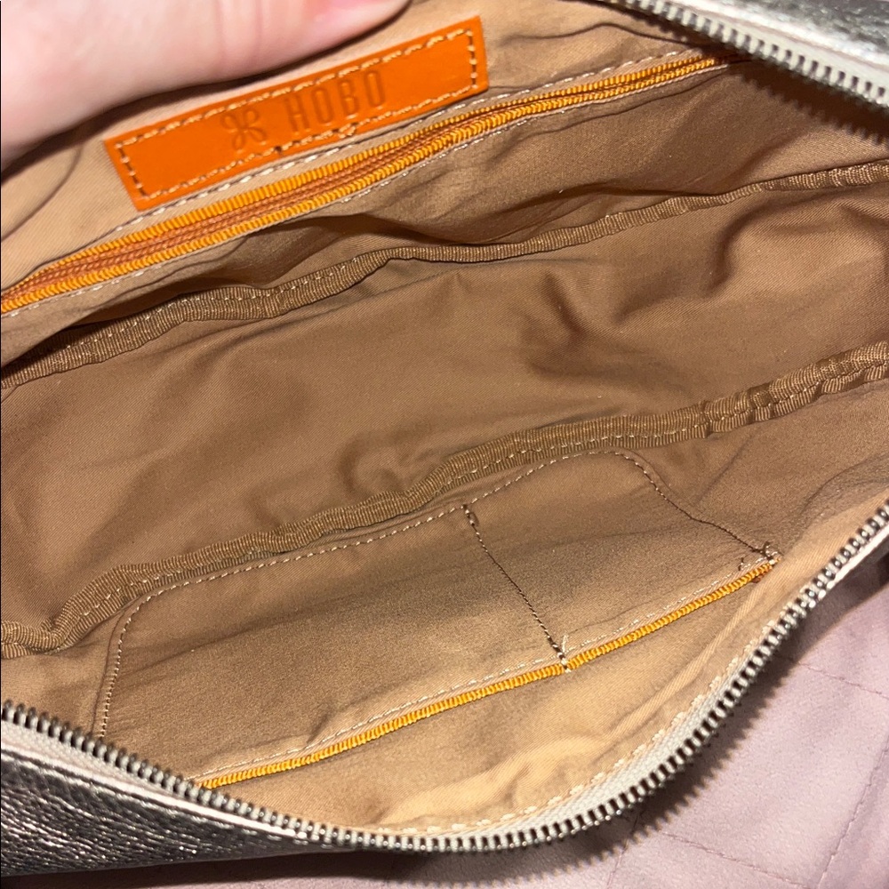 HOBO Metallic Rose Gold Crescent Hobo Shoulder Bag - Picture 5 of 9
